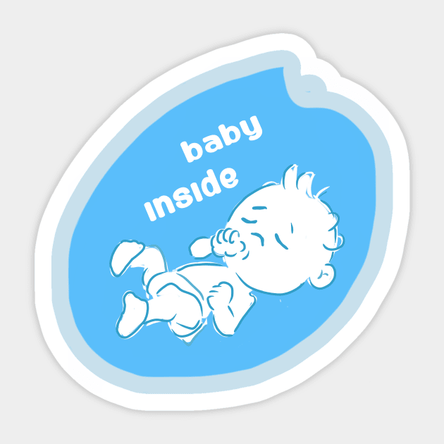 Baby Inside Sticker by slapbasscat